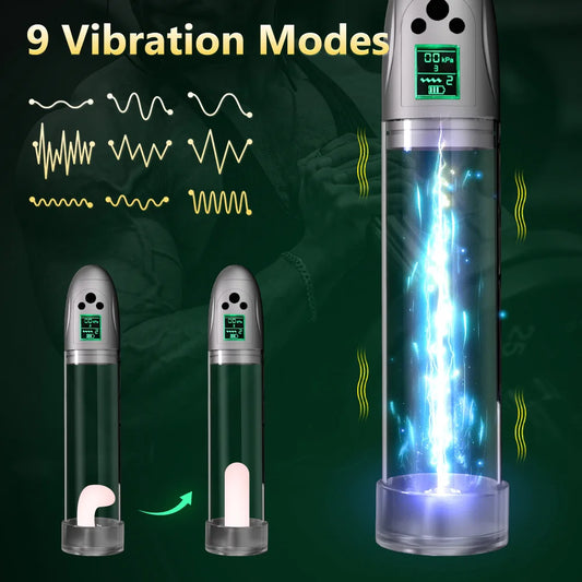 YEAIN Electric Penis Pump Enlargement Vacuum Pump for Men Penis Trainer Masturbation Cup Delayed Ejaculation Sex Toys